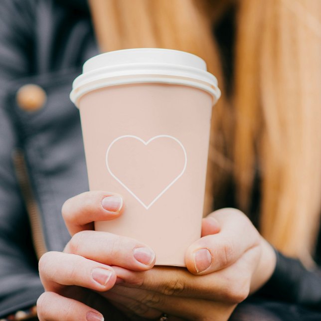 Gobelets En Papier Moderne Pastel Rose & Coeur Beau Cadeau (Créateur téléchargé)