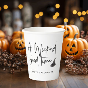 Gobelets En Papier Moderne Une Citation Du Bon Temps   Bonne Hallowee