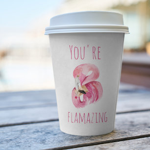 Gobelets En Papier Moderne Vous Flamazirez Beauté Flamant rose rose