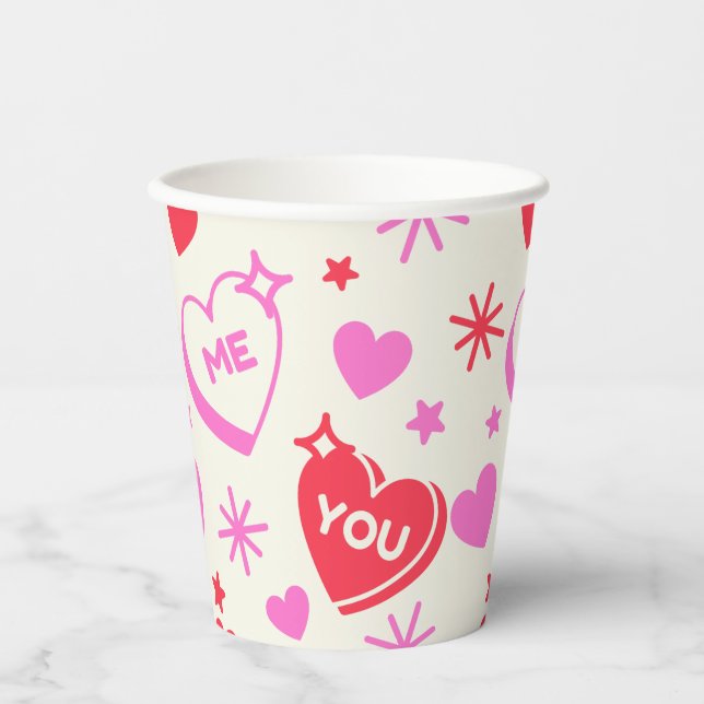 Gobelets En Papier Moi et toi Romantic Hearts Paper Cup (Recto)