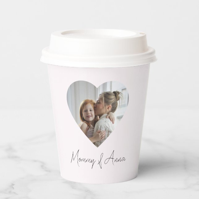 Gobelets En Papier Mom Custom Name & Photo | Paper Cups (Recto)