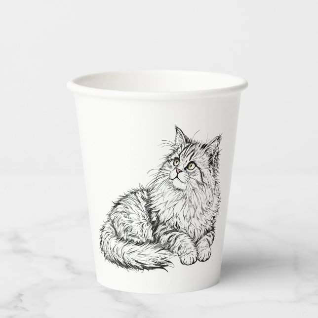 Gobelets En Papier Mon chat est mignon. (Recto)