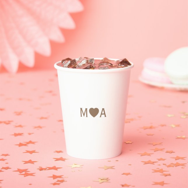 Gobelets En Papier Monogramme de couple mariage (Insitu)