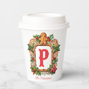 Gobelets En Papier Monogramme de pain d'épices doux