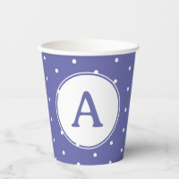 Monogramme moderne Périwinkkel Pois Anniversaire