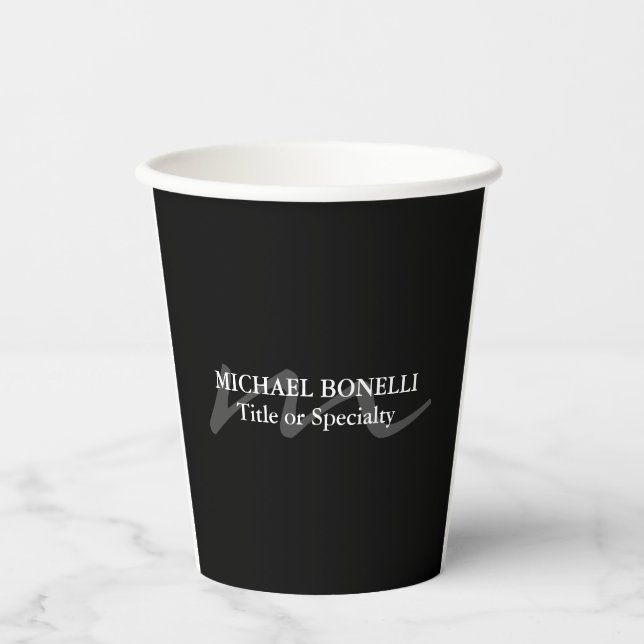 Gobelets En Papier Monogramme moderne tendance initial professionnel  (Recto)