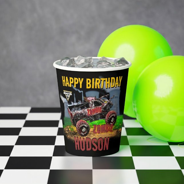 Gobelets En Papier Monster Jam - Anniversaire Zombie (Simulated cup on table)
