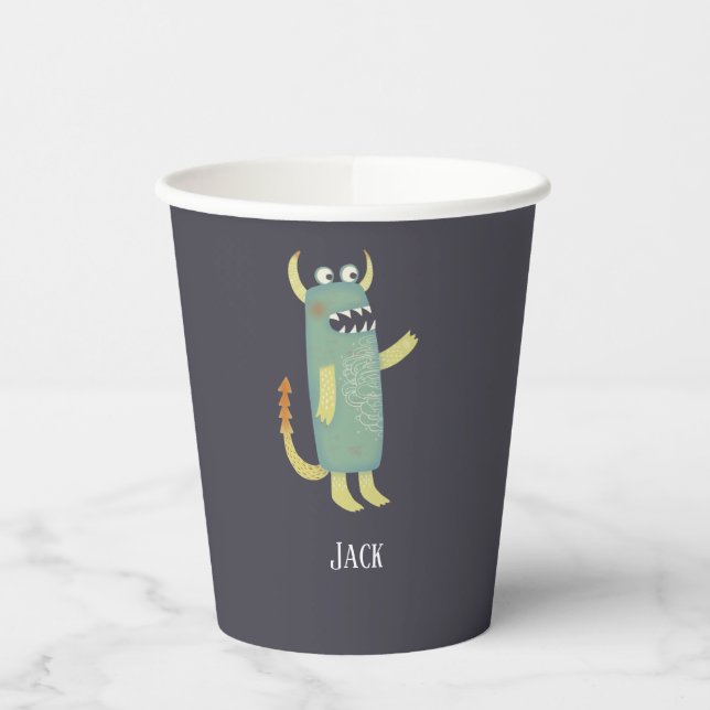 Gobelets En Papier Monstres mignons Personnalisé (Gauche)