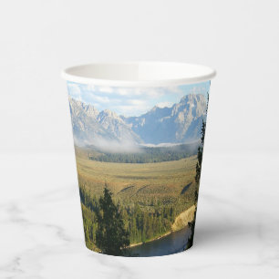 Gobelets En Papier Montagnes et rivière de Jackson Hole