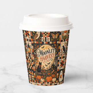 Gobelets En Papier Moonlit Harvest Vintage Halloween Patchwork