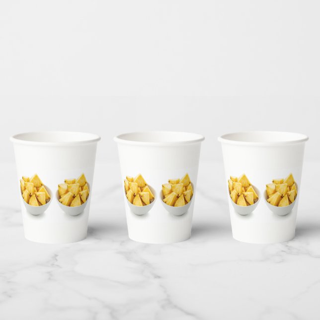Gobelets En Papier morceaux d'ananas dans un bol (Multi)