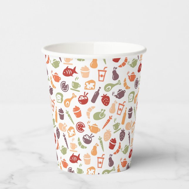Gobelets En Papier Motif alimentaire (Gauche)