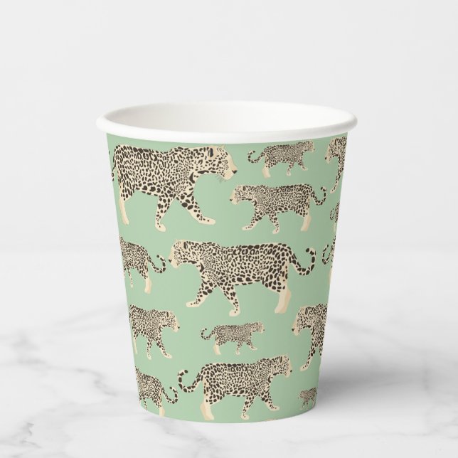 Gobelets En Papier Motif animal Jungle Jaguar (Recto)