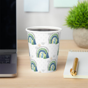 Gobelets En Papier Motif arc-en-ciel aquarelle