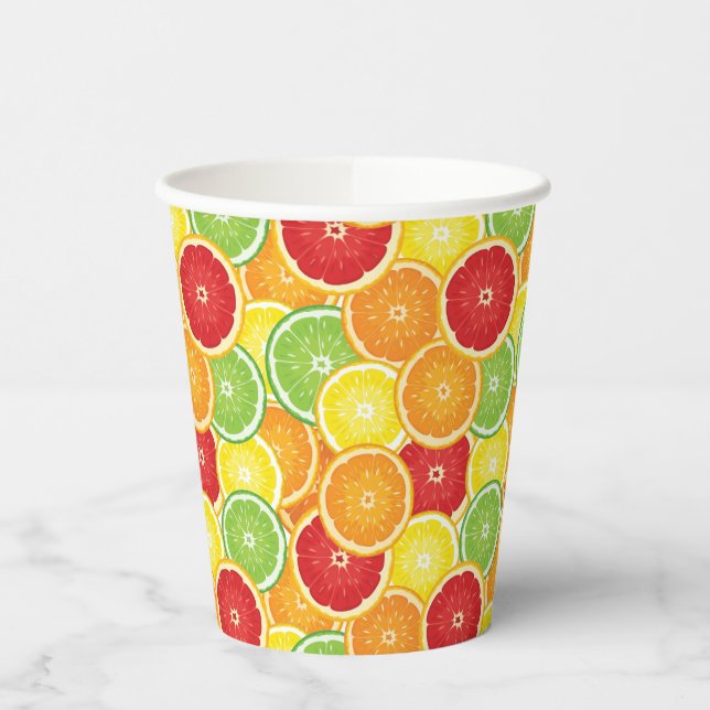 Gobelets En Papier Motif aux agrumes (Gauche)