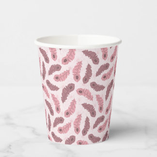 Gobelets En Papier motif avec plumes de paon