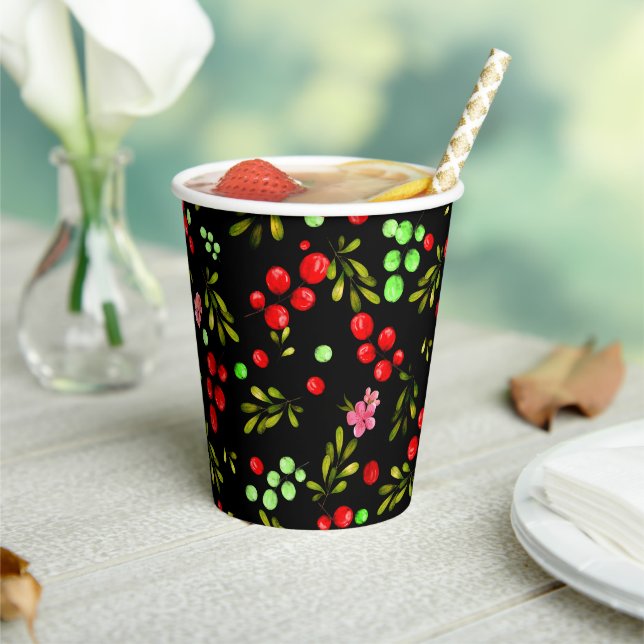Gobelets En Papier Motif Berries (Insitu)