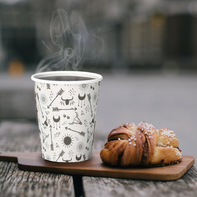 Gobelets En Papier Motif Bohème Rustique ID1109 (Créateur téléchargé)