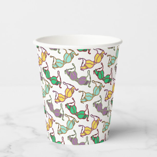 Gobelets En Papier Motif Bra multicolore (Recto)