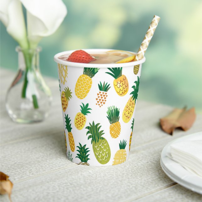 Gobelets En Papier Motif branché à l'ananas (Insitu)