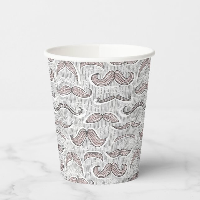 Gobelets En Papier Motif branché de Moustache (Gauche)