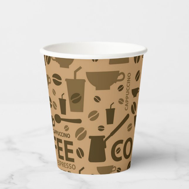 Gobelets En Papier Motif café (Recto)