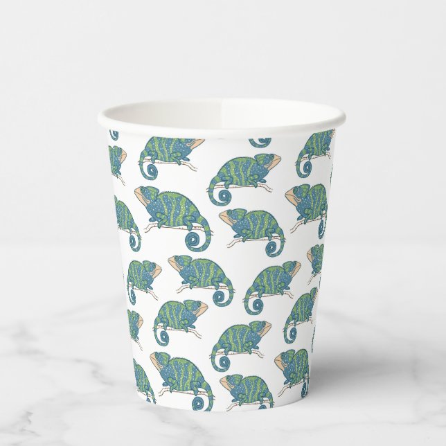 Gobelets En Papier Motif Chameleon (Gauche)