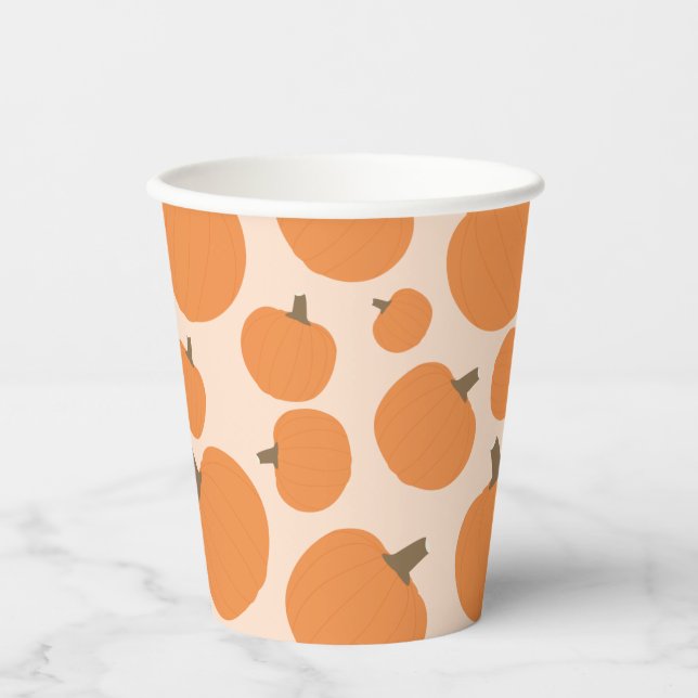 Gobelets En Papier Motif citrouille Automne Automne Halloween (Recto)