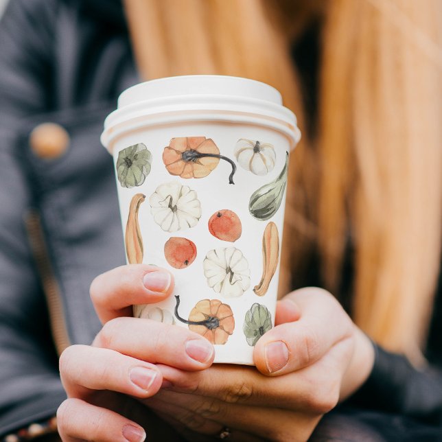 Gobelets En Papier Motif Citrouille coloré tendance | Vibes d'automne (Créateur téléchargé)