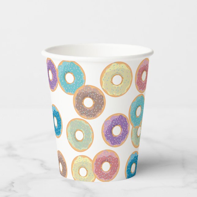 Gobelets En Papier Motif coloré Pastel Donuts & Sprinkings (Recto)
