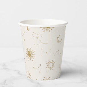 Gobelets En Papier Motif Constellation de style vintage