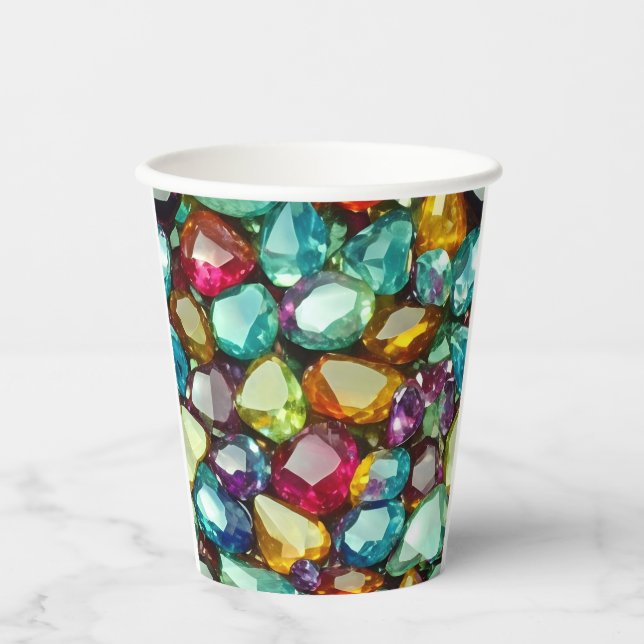 Gobelets En Papier Motif cristal poli (Recto)