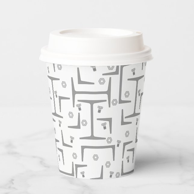 Gobelets En Papier Motif d'acier structurel (Recto)
