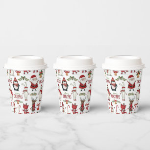 Gobelets En Papier motif d'animaux de Noël