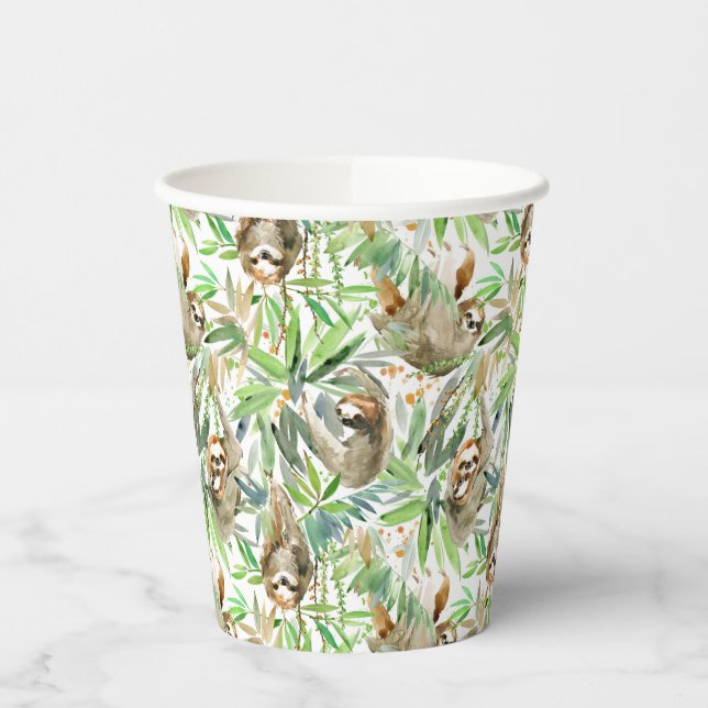 Gobelets En Papier Motif d'aquarelle tropicale (Gauche)