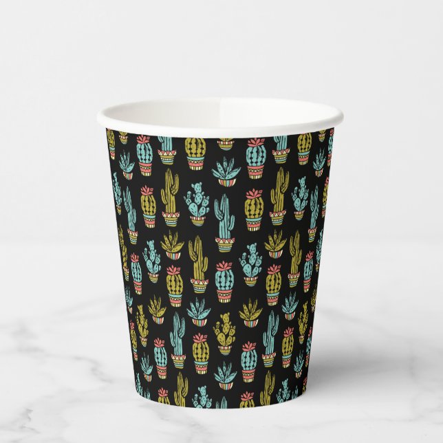 Gobelets En Papier Motif Dark Grunge Cactus (Gauche)