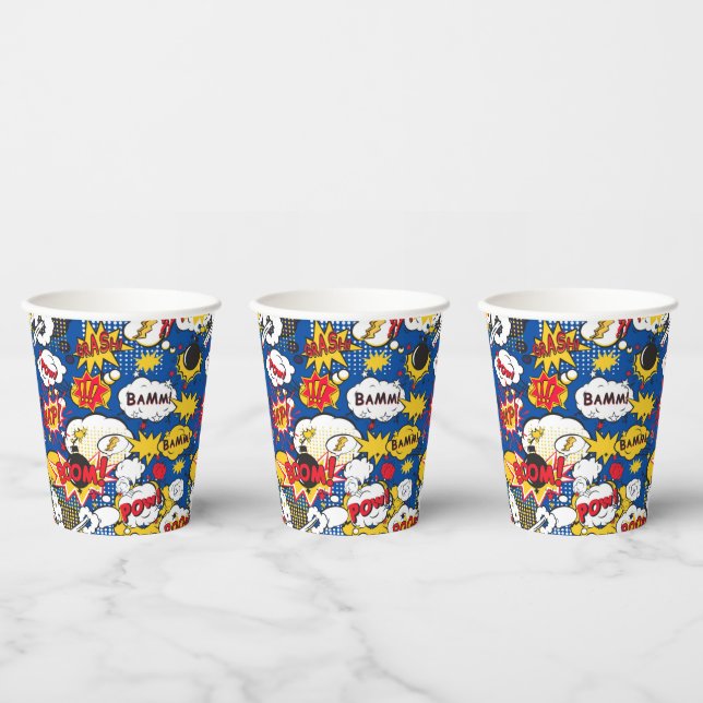 Gobelets En Papier Motif de bande dessinée  (Multi)