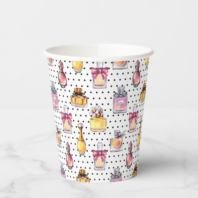 Gobelets En Papier Motif de bouteilles de parfum (Gauche)