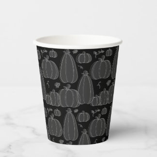 Gobelets En Papier Motif de citrouille de style automnal moderne en n