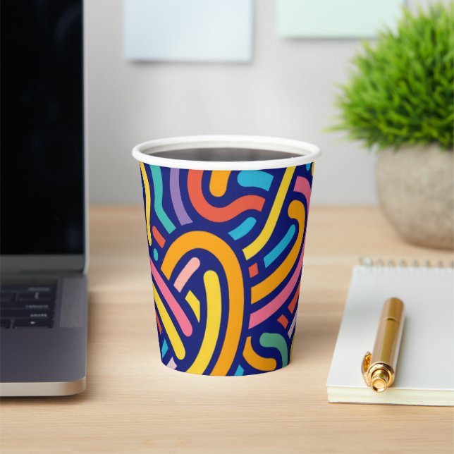 Gobelets En Papier Motif de couleur joyeux  (Insitu)