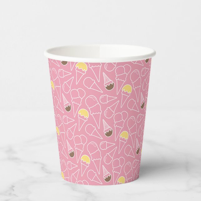 Gobelets En Papier Motif de crème glacée estivale (Gauche)