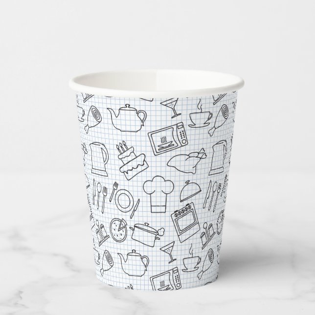 Gobelets En Papier Motif de cuisine 4 (Gauche)