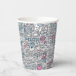 Gobelets En Papier Motif de dessin dentaire