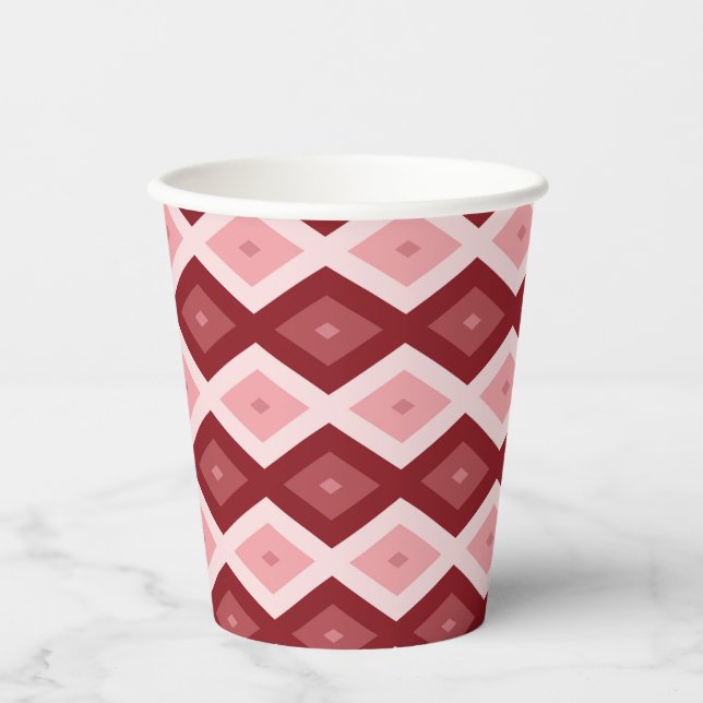 Gobelets En Papier Motif de diamants rouges (Recto)