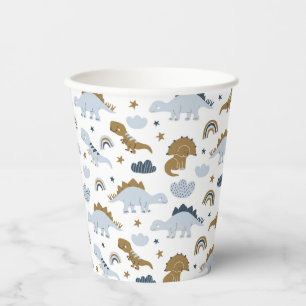 Gobelets En Papier Motif de dinosaure arc-en-ciel mignon