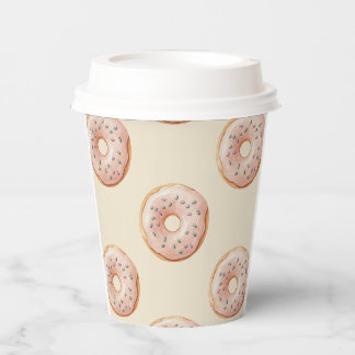 Gobelets En Papier Motif de donuts modernes avec nom ou texte