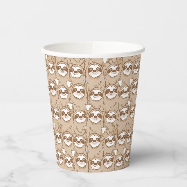 Gobelets En Papier Motif de fentes et café (Gauche)