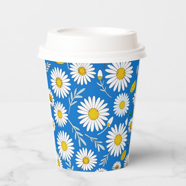 Gobelets En Papier Motif de fleur de marguerite (Recto)