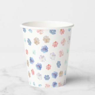 Gobelets En Papier Motif de fleurs sauvages pastel doux