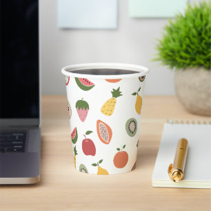 Gobelets En Papier Motif de fruits rustiques